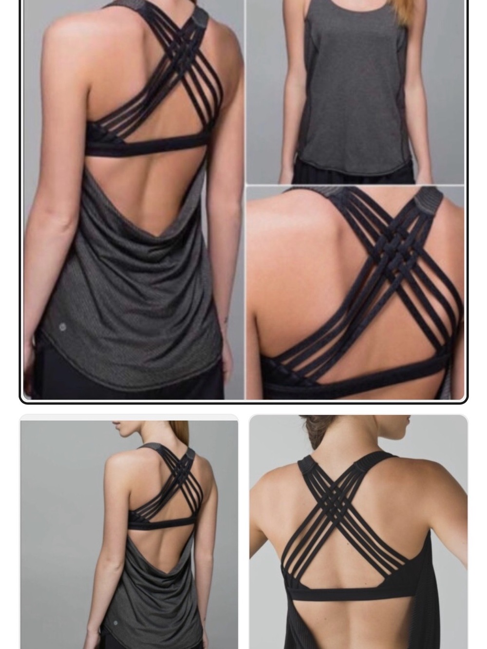 Lululemon Free to be Wild Strappy Tank Top Built in Bra Semi-Open
Back Size 10